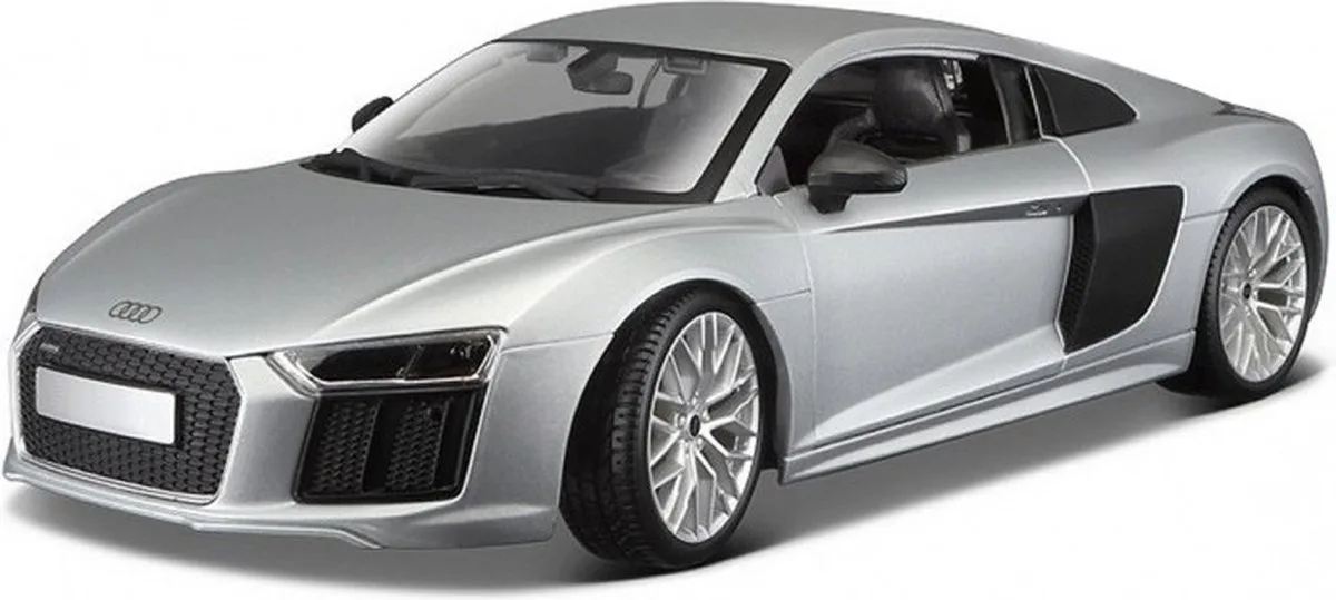 Modelauto Audi R8 V10 Plus 18 x 8 x 5 cm - Schaal 1:24 - Speelgoedauto - Miniatuurauto van Maisto in Grijs – productfoto