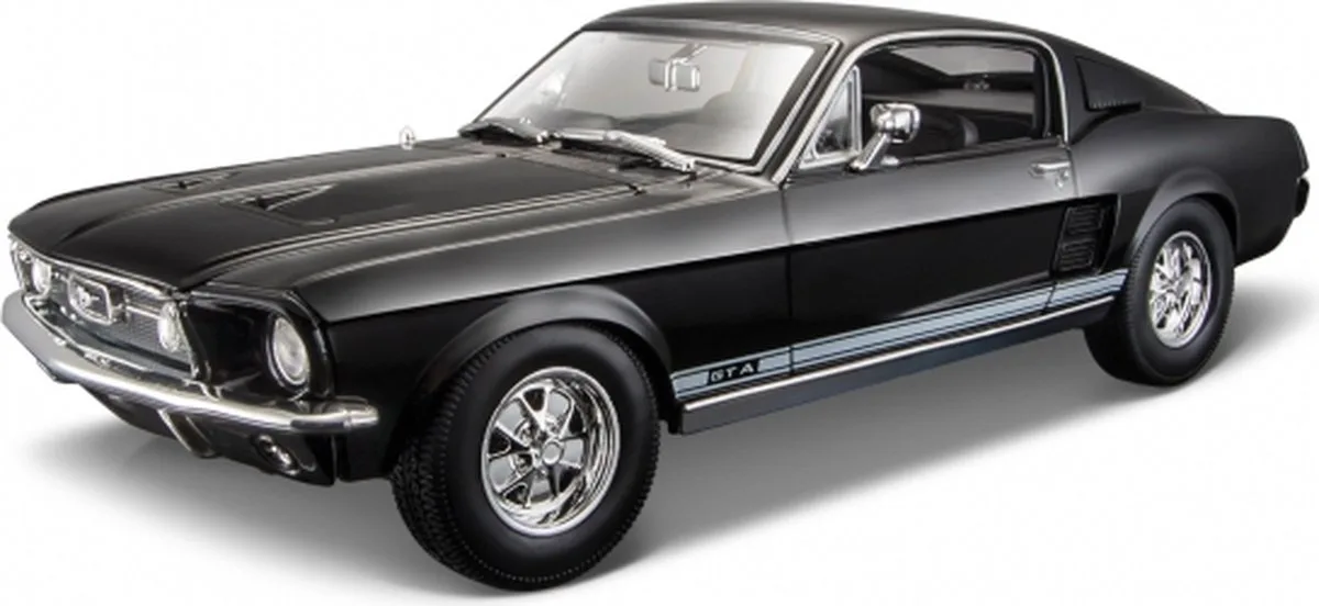 Modelauto - Ford Mustang 1967 - schaal 1:18 - speelgoedauto van Maisto in Zwart – productfoto