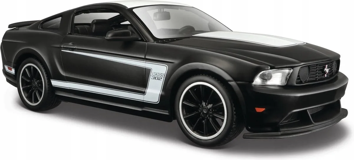 Modelauto Ford Mustang - Boss 302 2012 - matzwart - 20x8x6 cm - schaal 1:24 - speelgoedauto de Maisto en Noir – photo du produit