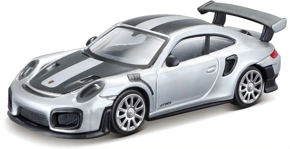 Modelauto - Porsche 911 - zilver/zwart - 7 x 3 cm - schaalmodel de Maisto en Argent – photo du produit
