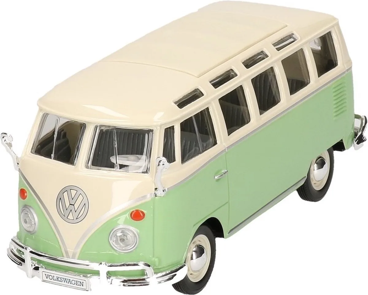 Modelauto Volkswagen T1 - Samba - schaal 1:24 - schaalmodel speelgoed de Maisto en Vert – photo du produit