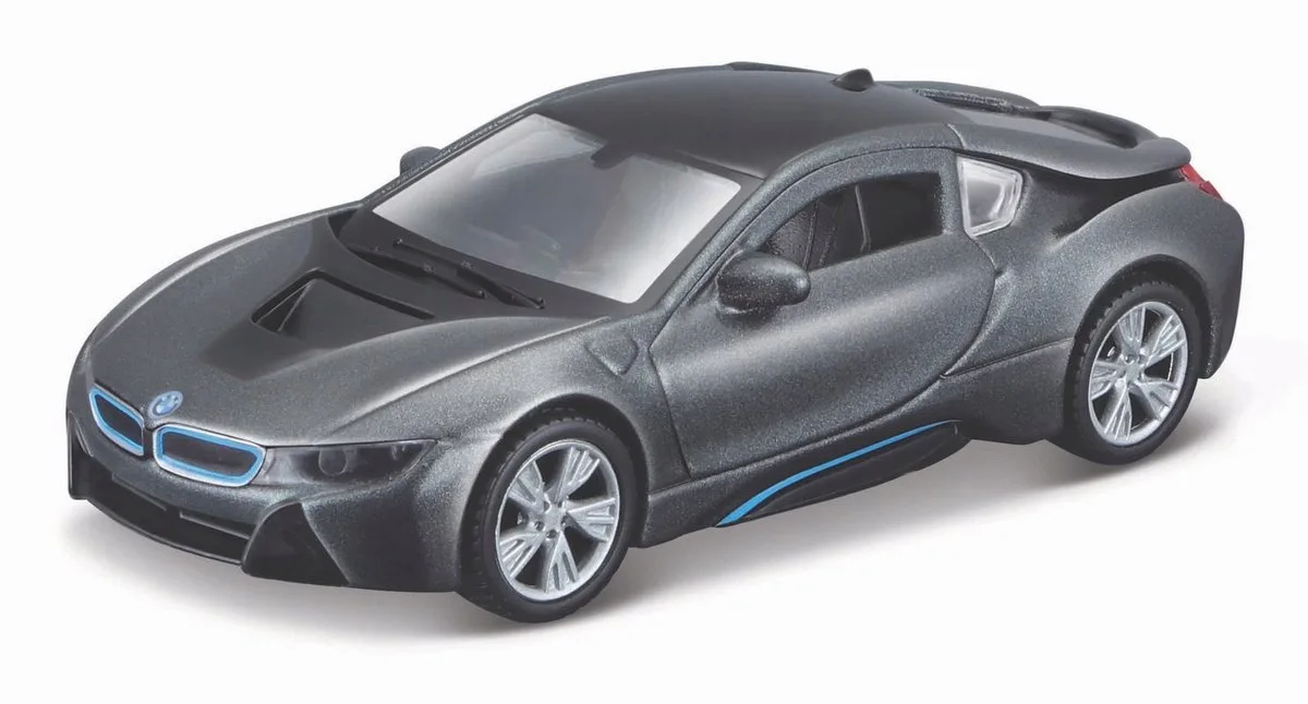 Power Racer BMW i8 Model Auto - 11,5 cm, terugtrekbaar fra Maisto i Szary – produktbillede