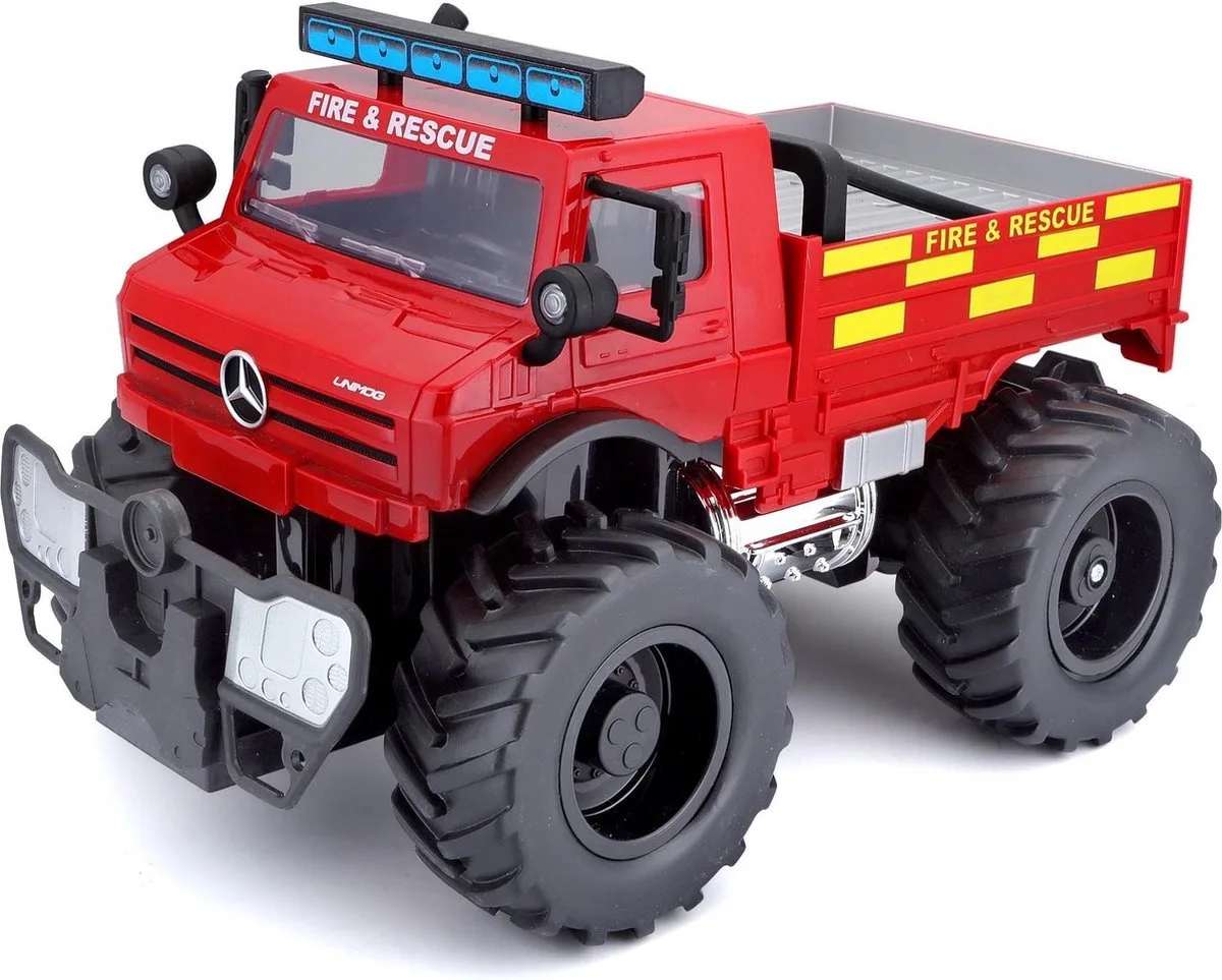 Rc Vrachtwagen Mercedes Benz Unimog U5023 1:16 van Maisto in Rood – productfoto