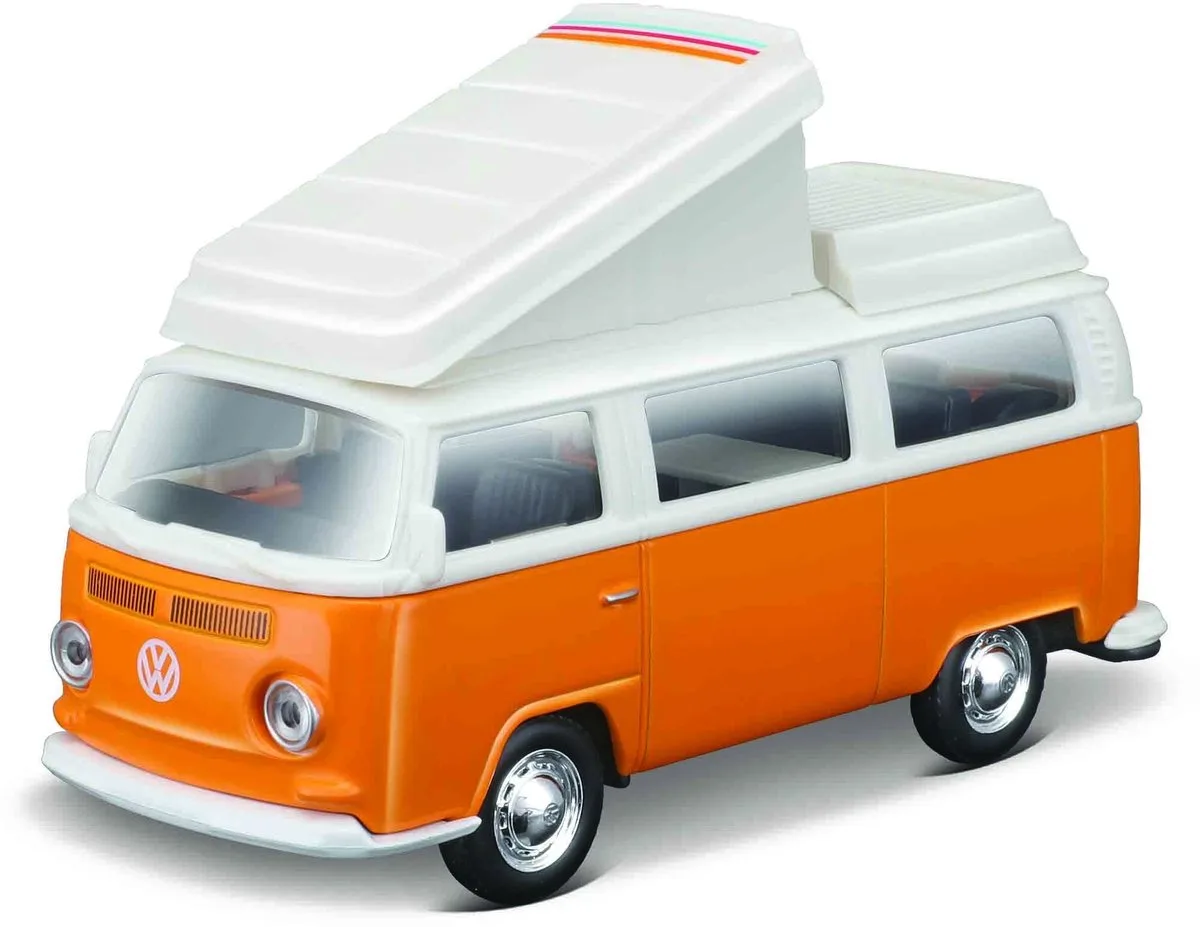 Schaalmodel Volkswagen T2 Camper Oranje / Wit 1-43 Maisto van Maisto in Oranje, Wit – productfoto