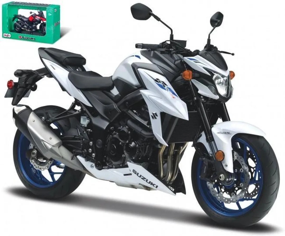 Suzuki Gsx-S750 - Modelauto - Schaal 1:18 by Maisto in White, Black, Blue – product photo