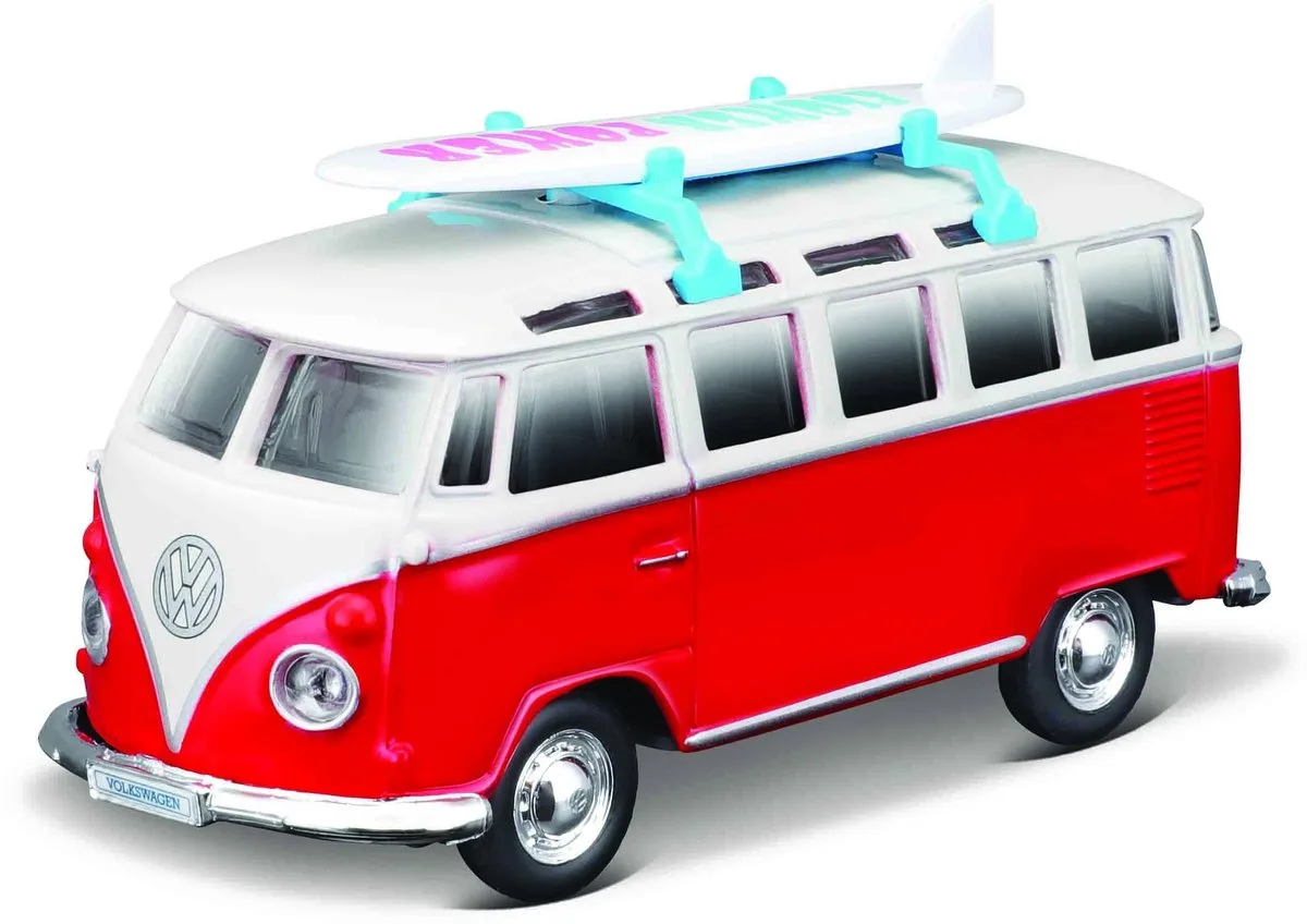 Volkswagen Samba - Modelauto - Schaal 4,5" de Maisto en Rouge, Blanc – photo du produit