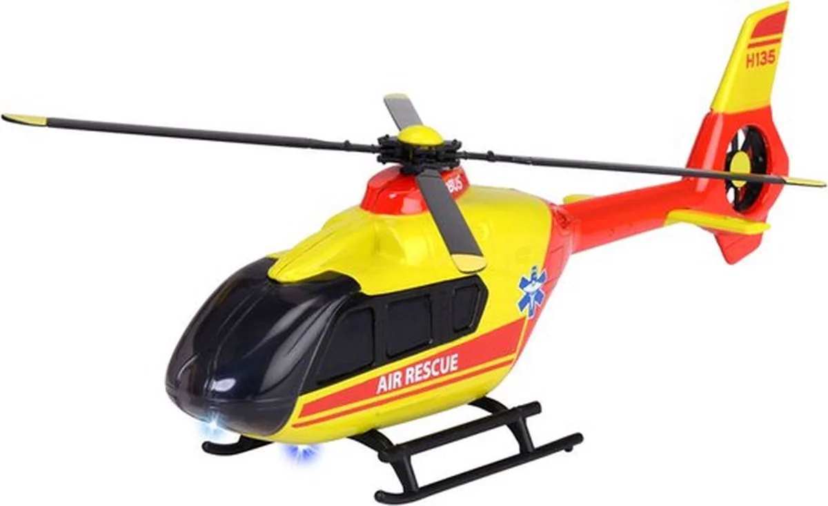 Airbus H135 Reddingshelikopter - Licht en geluid - Vanaf 3 jaar fra Majorette i Gul – produktbillede