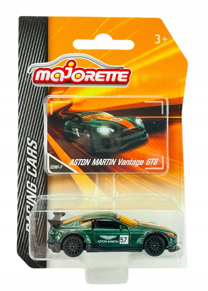 Aston Martin Vantage GT8 Racing Auto 1:64 från Majorette i Grön – produktbild