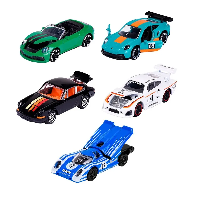 Cadeaupakket 5 Auto´s Porsche Motorsport van Majorette – productfoto