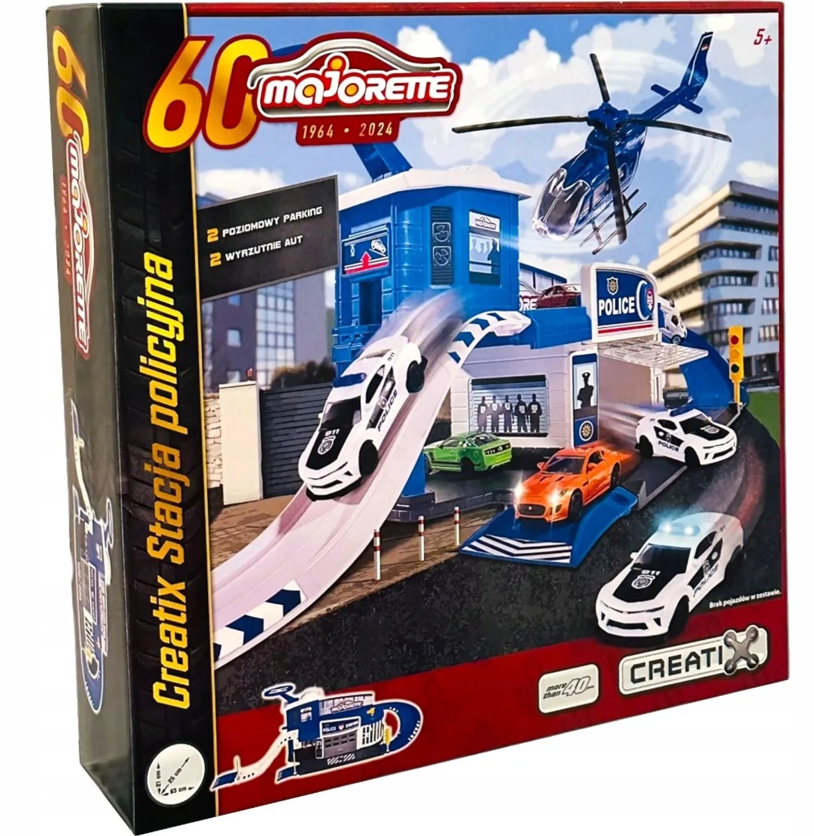 Creatix Politiebureau Speelset plaatst 2 Niveaus in Lanceerbanen van Majorette in Blauw – productfoto
