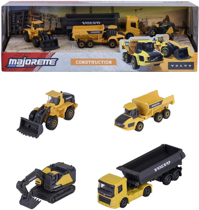 Geschenkdoos 4 modelauto's Volvo - Die cast metaal 7,5cm - schaal 1:64 - 8503105000 från Majorette i Geel – Zwart – produktbild