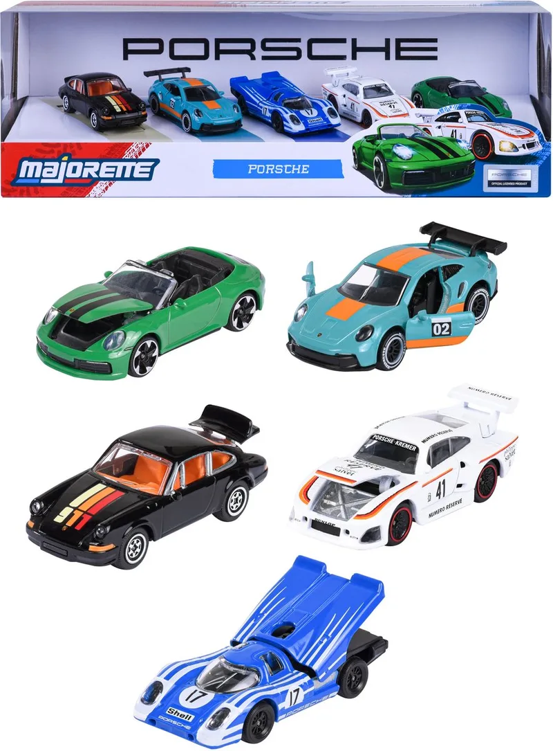 Geschenkdoos Porsche modelauto's 5 stuks - die cast metaal schaal 1:64 - 8502105002 by Majorette in Multicolour – product photo