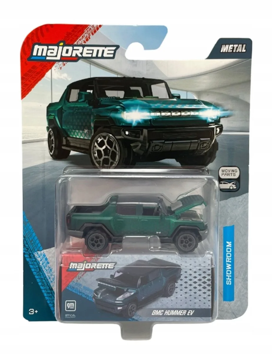 GMC Hummer EV Metaal 1:64 Model Auto Nieuw van Majorette in Groen – productfoto