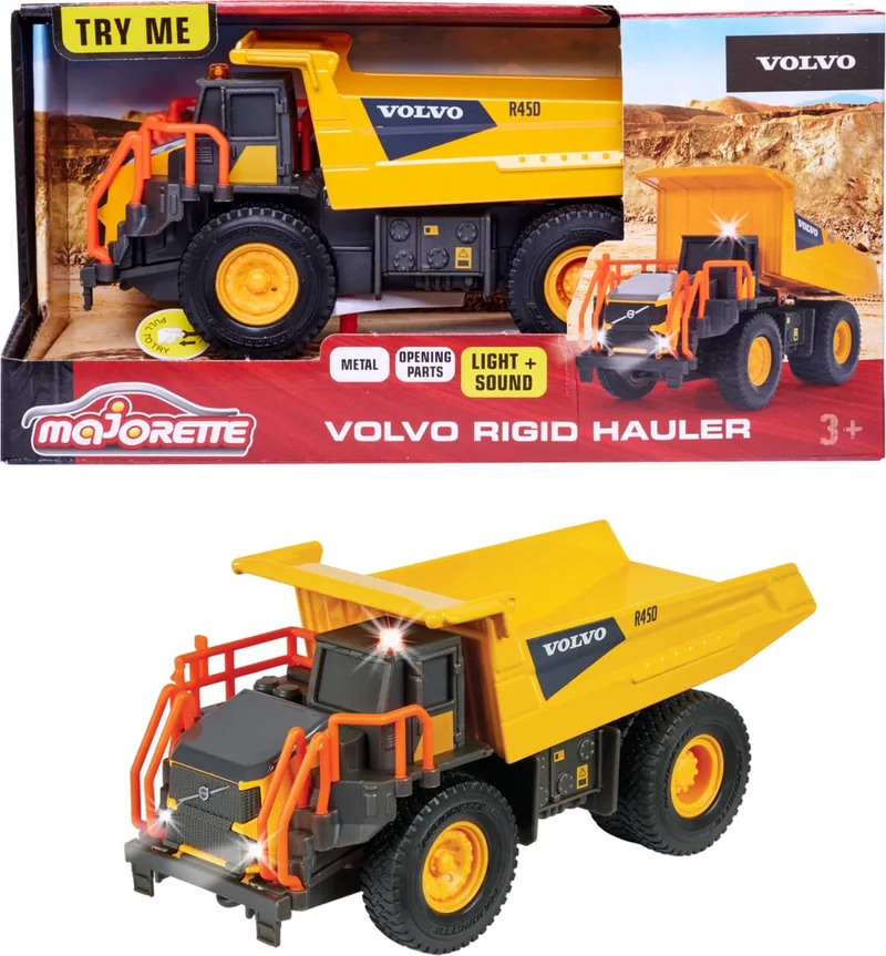 Grand Series - Volvo Kiepwagen - Constructie - Metaal - Licht en Geluid - 20 cm - Speelgoedvoertuig by Majorette in Multicolour – product photo