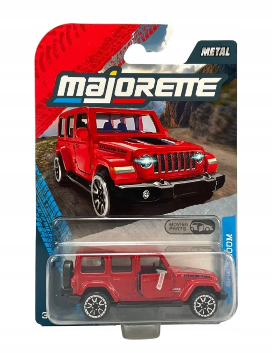 Jeep Wrangler 4xe Rood Metaal 1:64 Nieuw model by Majorette – product photo