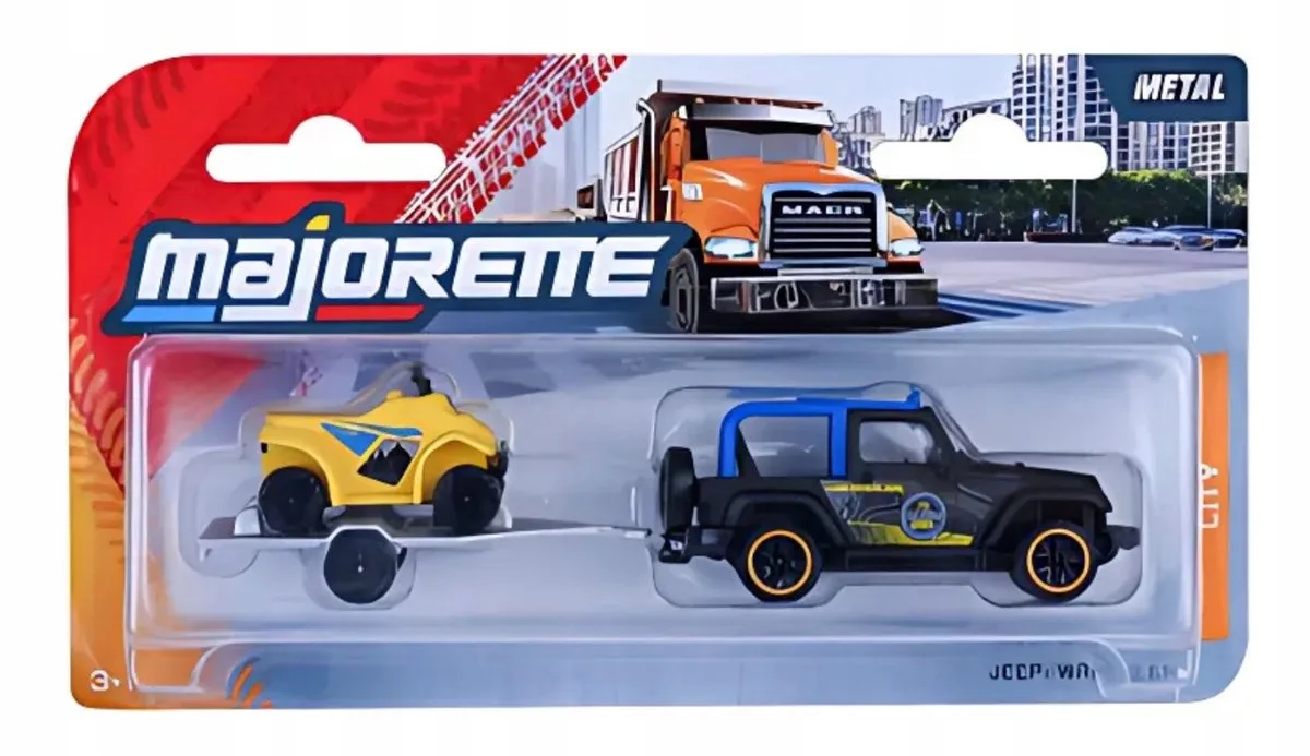 Jeep Wrangler - Nieuw Model Metalen Speelgoedauto de Majorette en Bleu – photo du produit