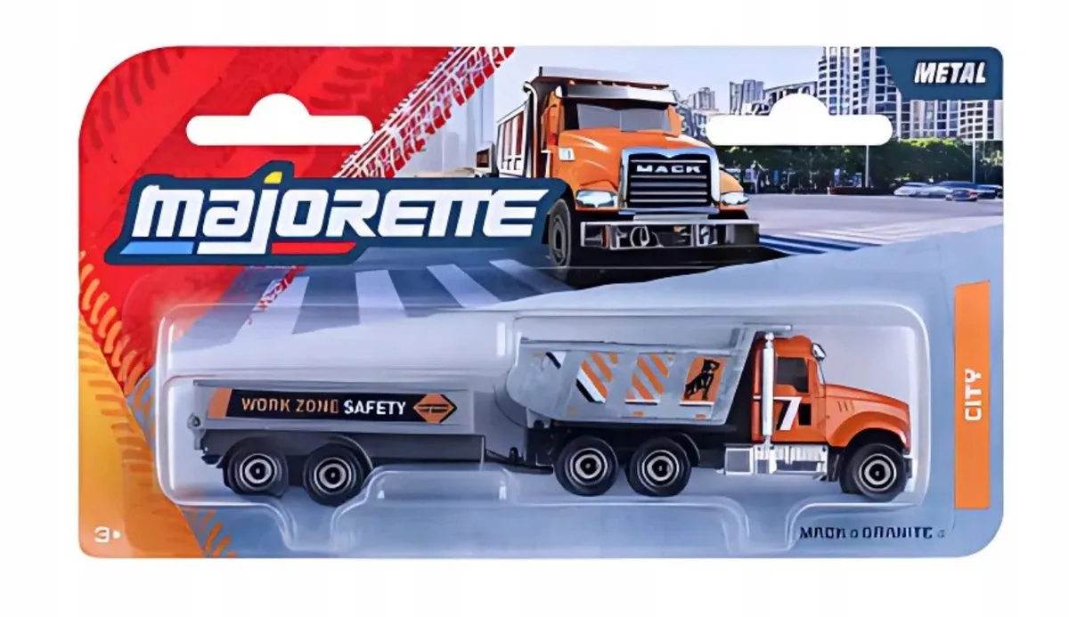Mack Graniet Kiepwagen Oranje - Metalen model de Majorette – photo du produit