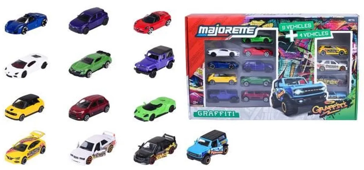 Majo SL Set13Pcs Graffiti 9+4 Exclu - vanaf 3 jaar från Majorette i Multi-coloured – produktbild