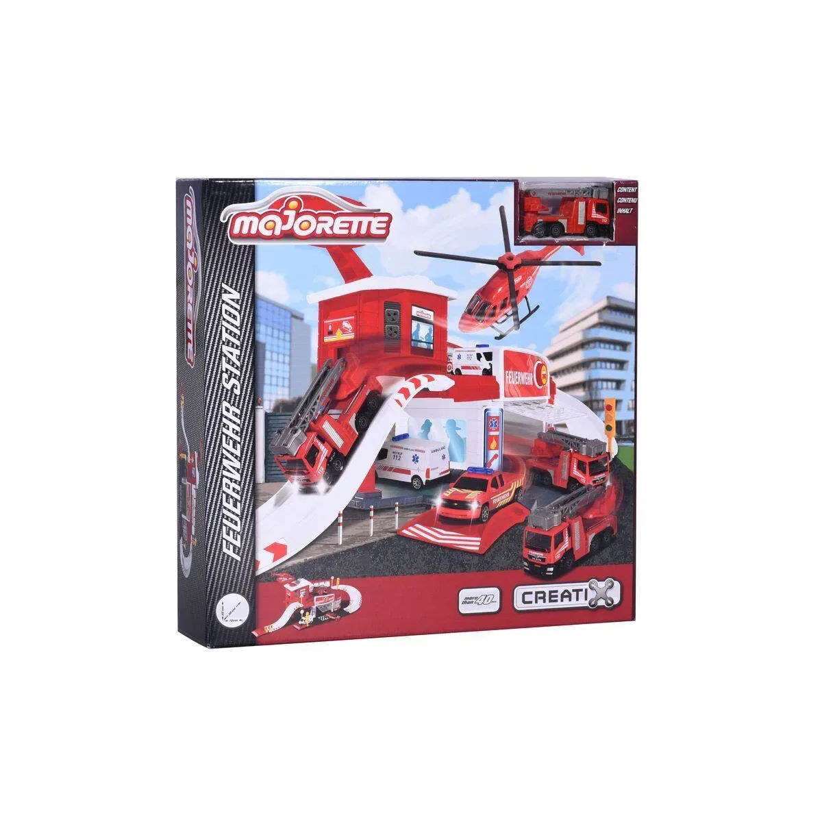Majorette 212050014 Creatix Feuerwehrstation mit Auto van Majorette – productfoto