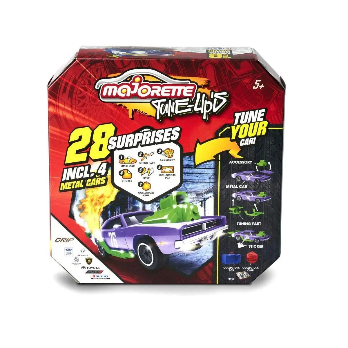 MAJORETTE 212051002 Tune Up's 1 von 18 Autos, 7 Überraschungen, inkl. Tuning-Zubehör fra Majorette – produktbillede