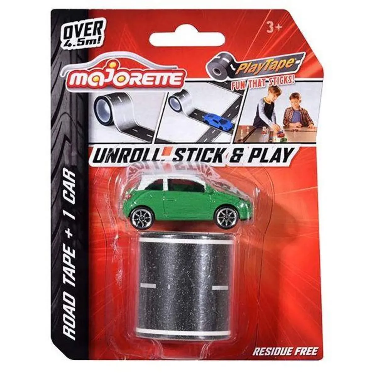 MAJORETTE 212058197 PlayTape mit einem Auto fra Majorette i Grøn, Gul, Blå – produktbillede