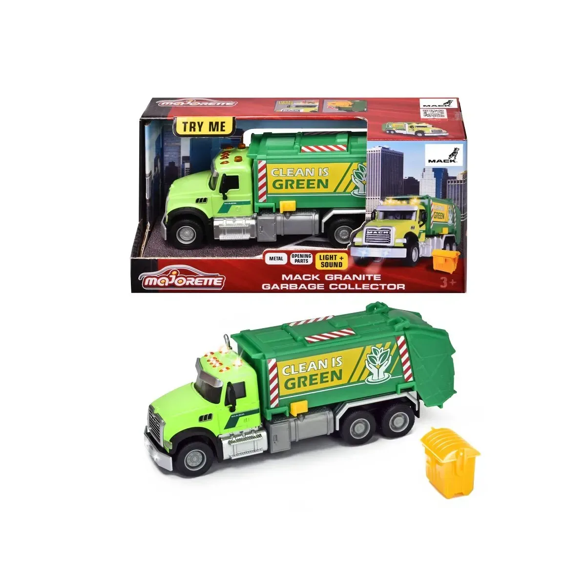 MAJORETTE 213743007 Mack Granite Garbage Truck Müllauto 22 cm fra Majorette – produktbillede