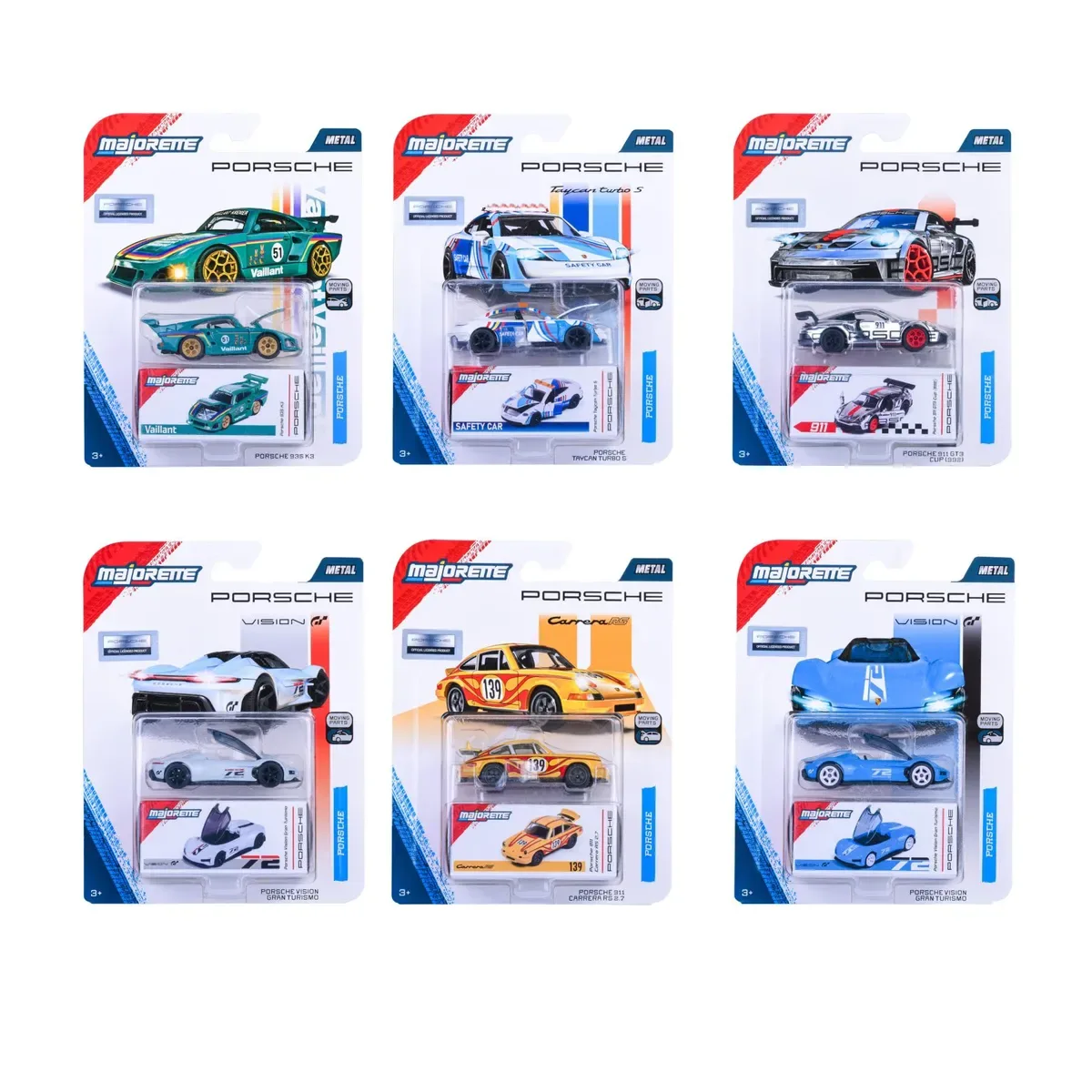 MAJORETTE 8502101001 Porsche Deluxe Cars, 6-sort. fra Majorette – produktbillede