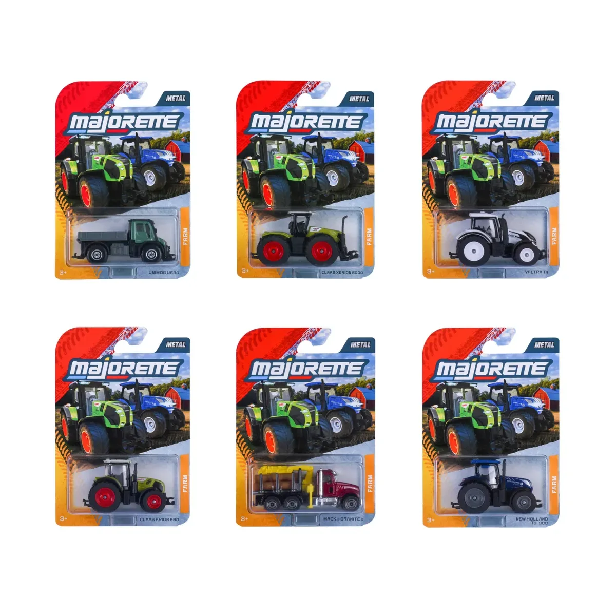 MAJORETTE 8503000000 Farm Premium Vehicles, 6-sort. de Majorette – photo du produit