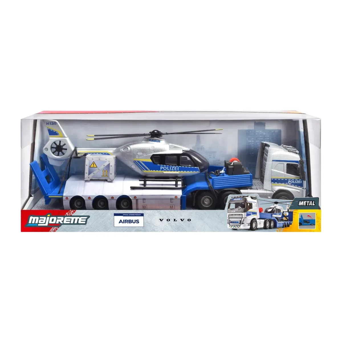 MAJORETTE 8503716004 Volvo Truck + Airbus Police Helicopter fra Majorette – produktbillede