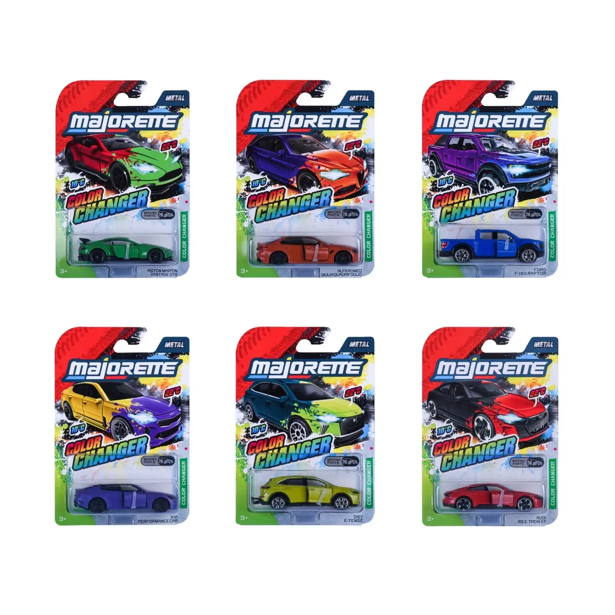 MAJORETTE 8504000001 Color Changers Premium Cars, 6-sort. van Majorette – productfoto