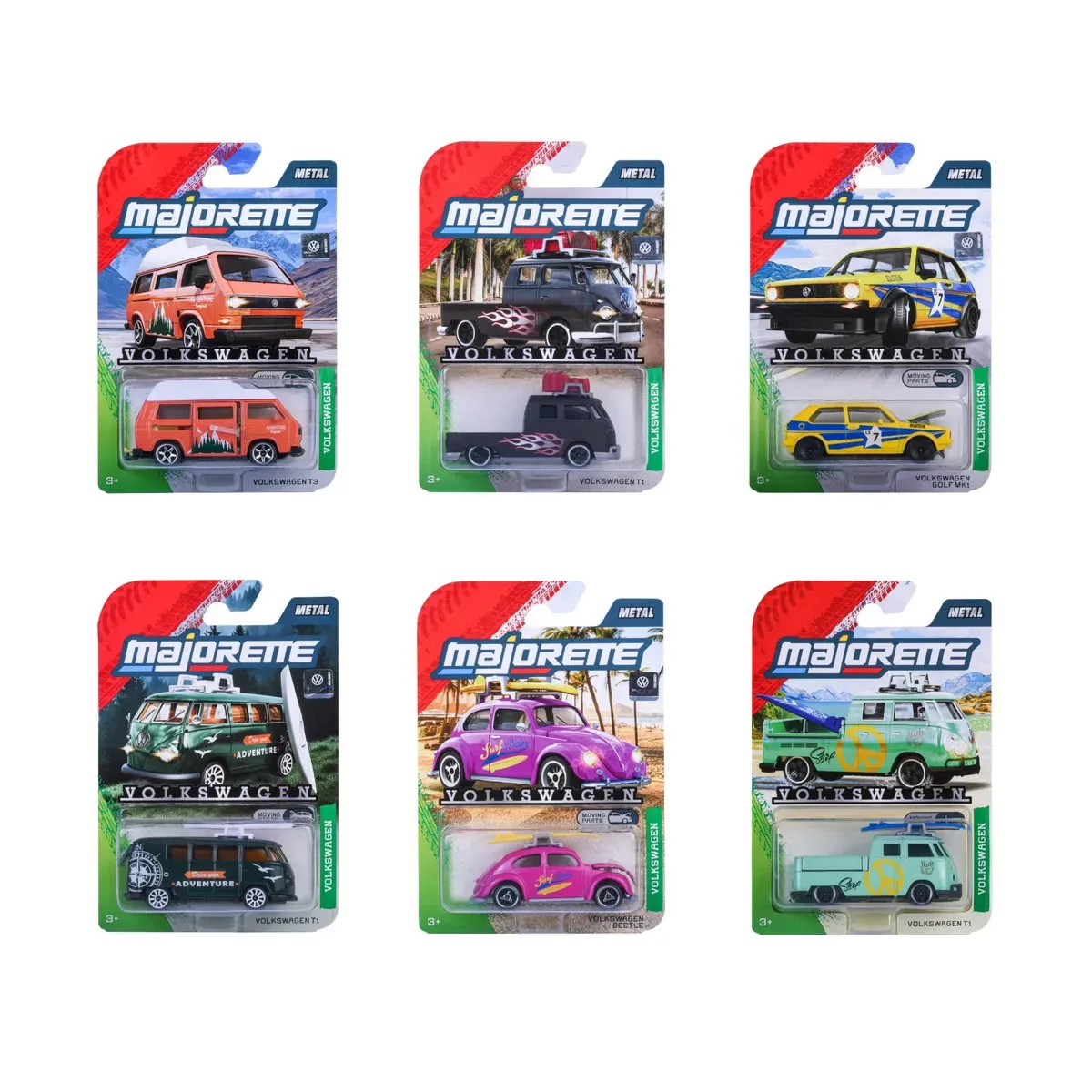 MAJORETTE 8504100000 Volkswagen Premium Cars, 6-sort. de Majorette – photo du produit