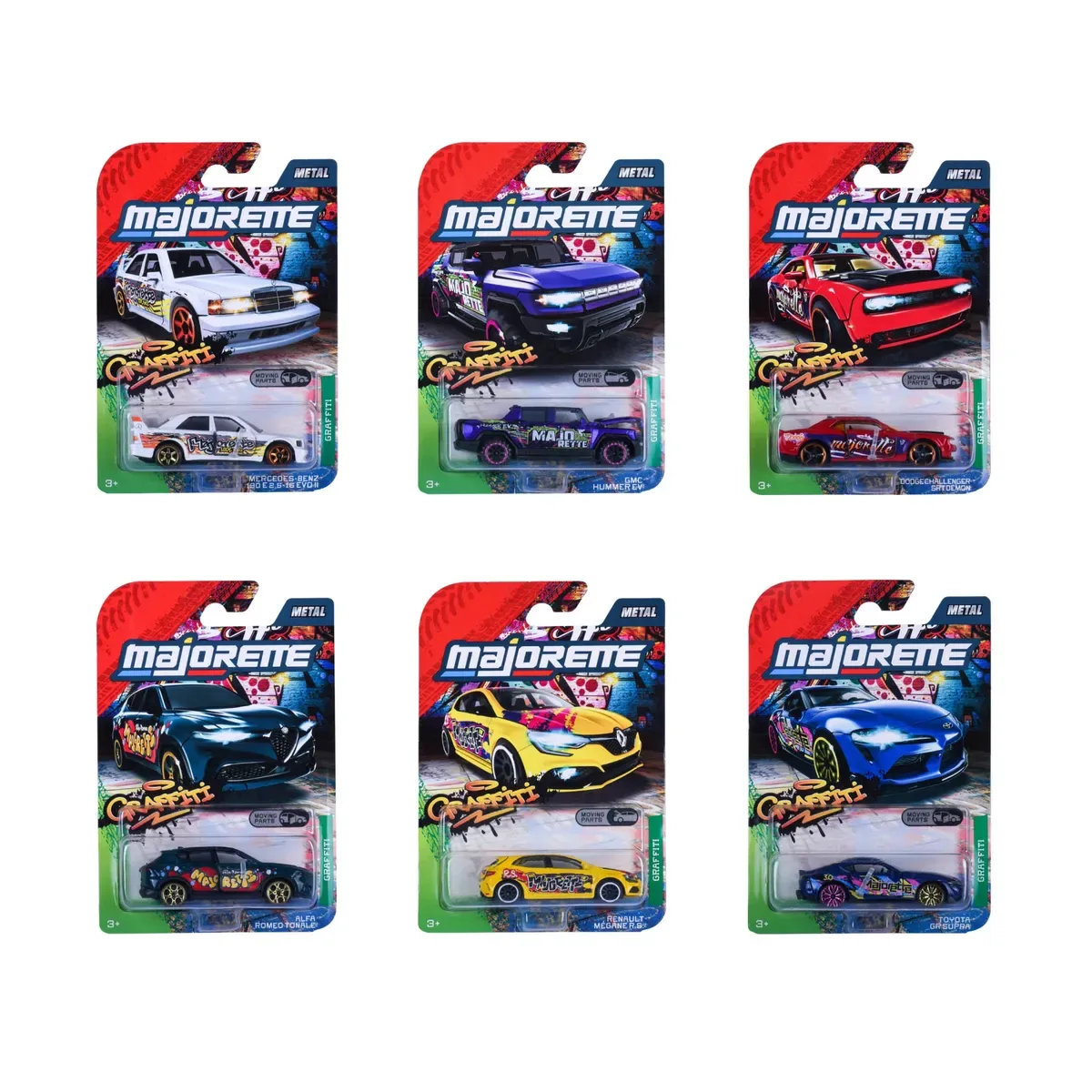 MAJORETTE 8504100002 Graffiti Premium Cars, 6-sort. fra Majorette – produktbillede