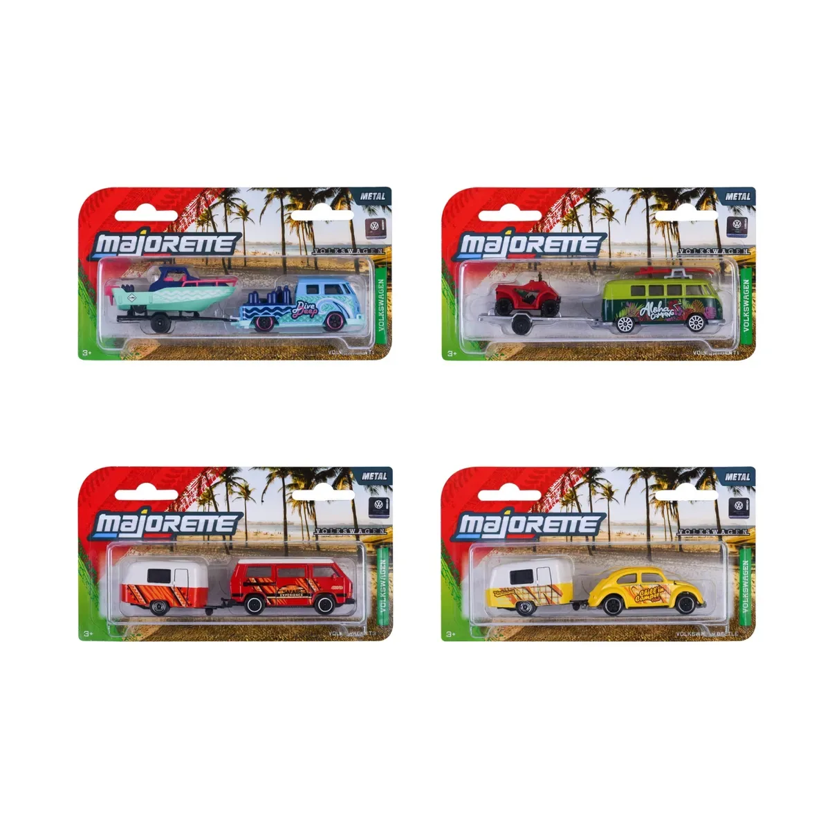 MAJORETTE 8504102000 Volkswagen Trailer, 4-sort. van Majorette – productfoto