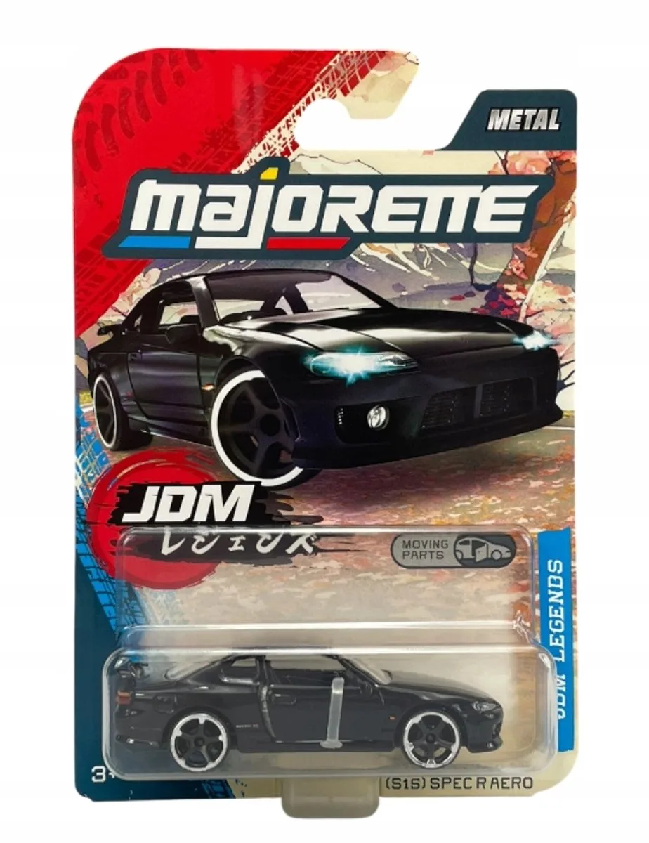 Nissan Silvia S15 Spec R Aero 1:64 Modelauto van Majorette in Zwart – productfoto