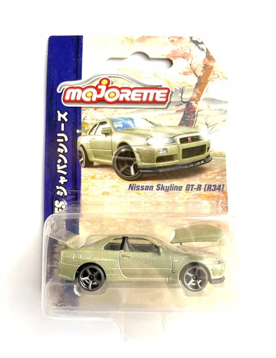Nissan Skyline GT-R R34 Japan-serie gegoten model 1:64 von Majorette – Produktfoto