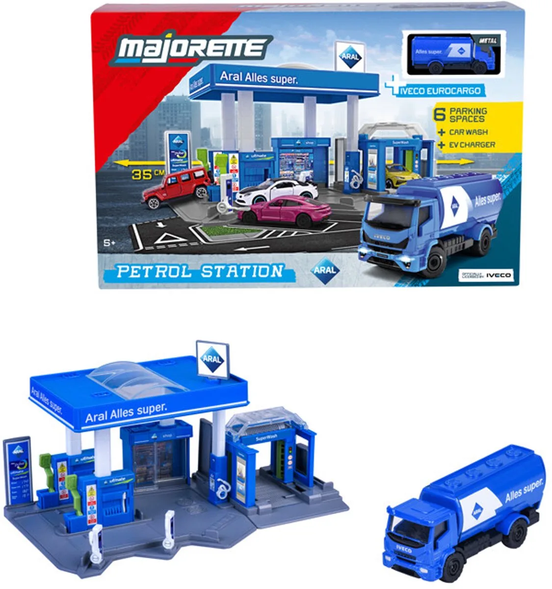 Petrol Station Aral + 1 Vehicle 0 / 4 från Majorette i Diverse kleuren – produktbild