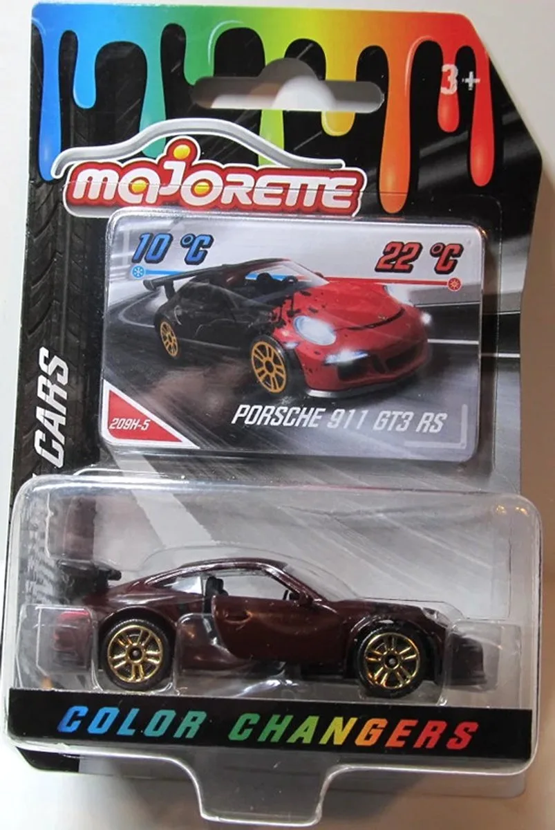 PORSCHE 911 GT3 RS PREMIUM CARS MAJORETTE ORGINALS CARD INCLUDED 1:64 VINTAGE by Majorette in Color changers – product photo