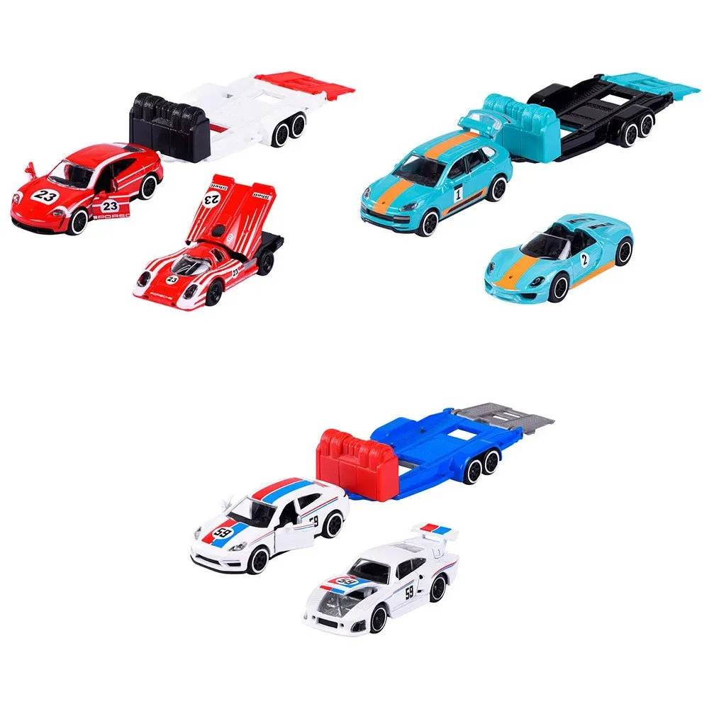 Porsche Motorsport Racing Trailer 3 Sortiment från Majorette – produktbild