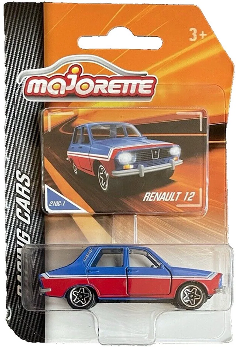RENAULT 12 BLUE/RED 1:64 VINTAGE Racing Limousine Dacia R12 van Majorette in Red blue – productfoto