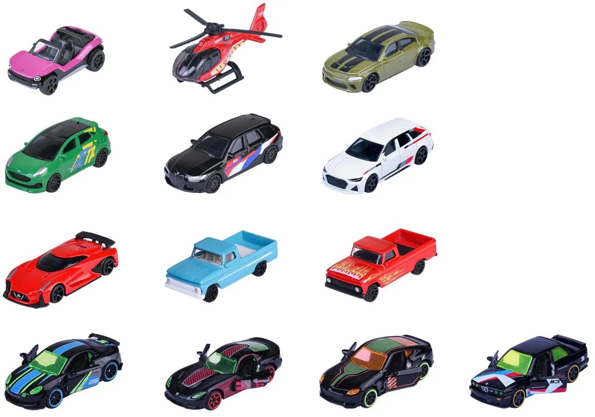 SL Neon Racer Set 13-delig - Leeftijd 3+ fra Majorette i Flerfarvet – produktbillede