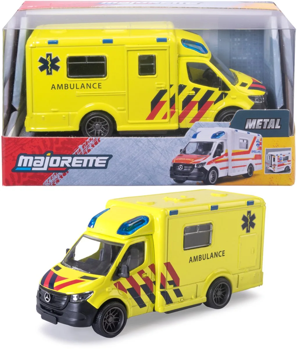 speelgoedvoertuig ambulance Nederland 15cm de Majorette en Jaune – photo du produit