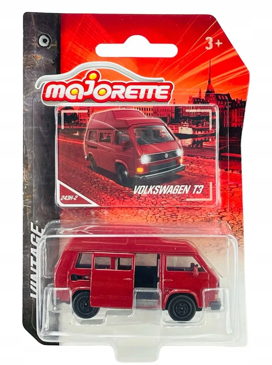 Vintage Volkswagen T3 Metaal Model Auto 1:64 van Majorette in Rood – productfoto