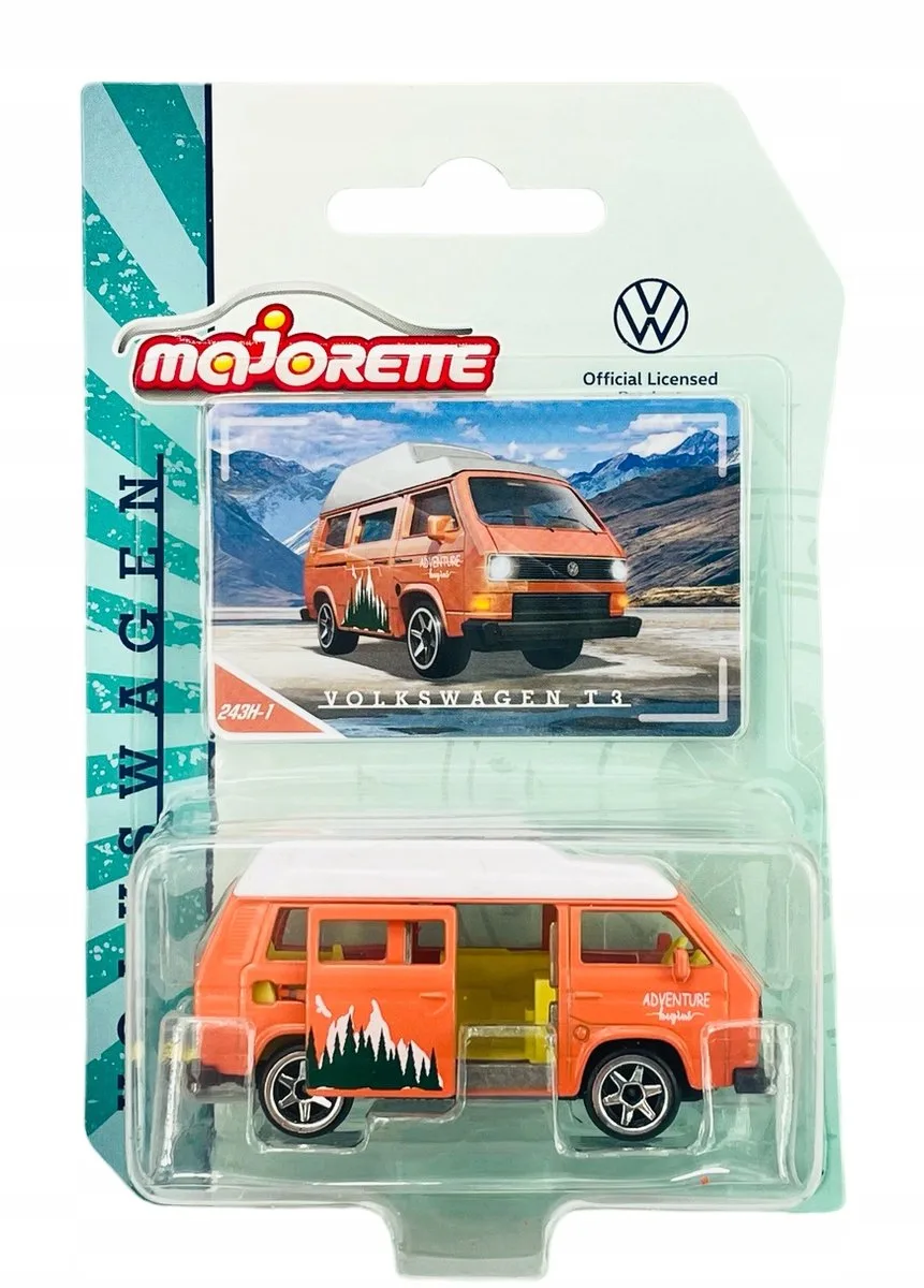Volkswagen Transporter T3 Oranje Metaal 1:64 Speelgoedauto de Majorette – photo du produit