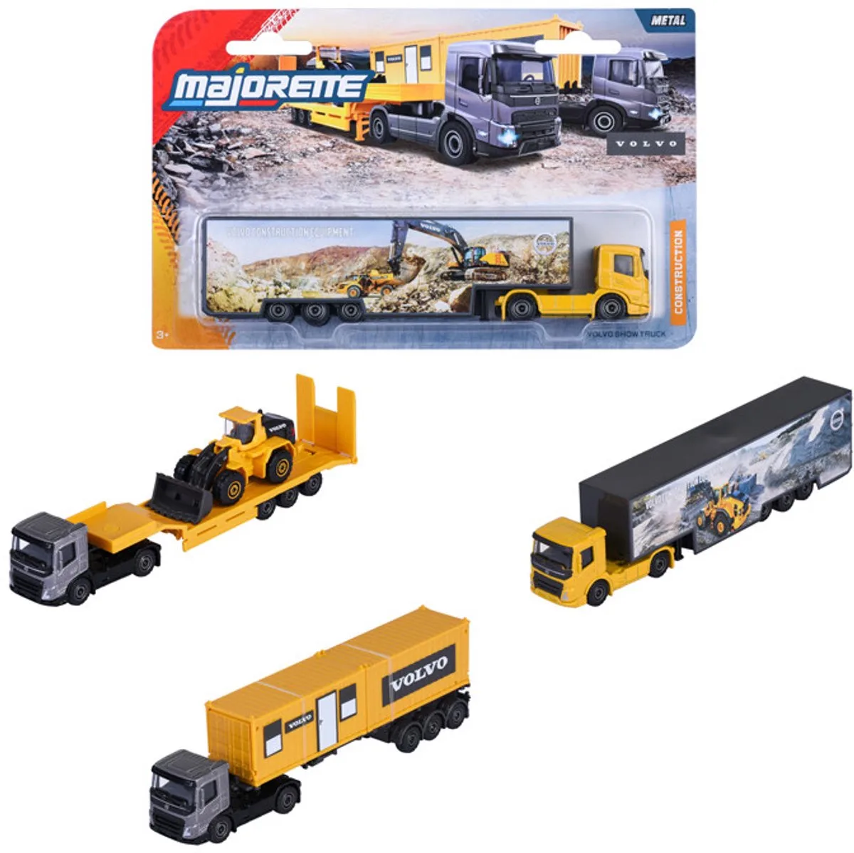 Volvo Construction Transporter, 3-sort. van Majorette in Diverse kleuren – productfoto