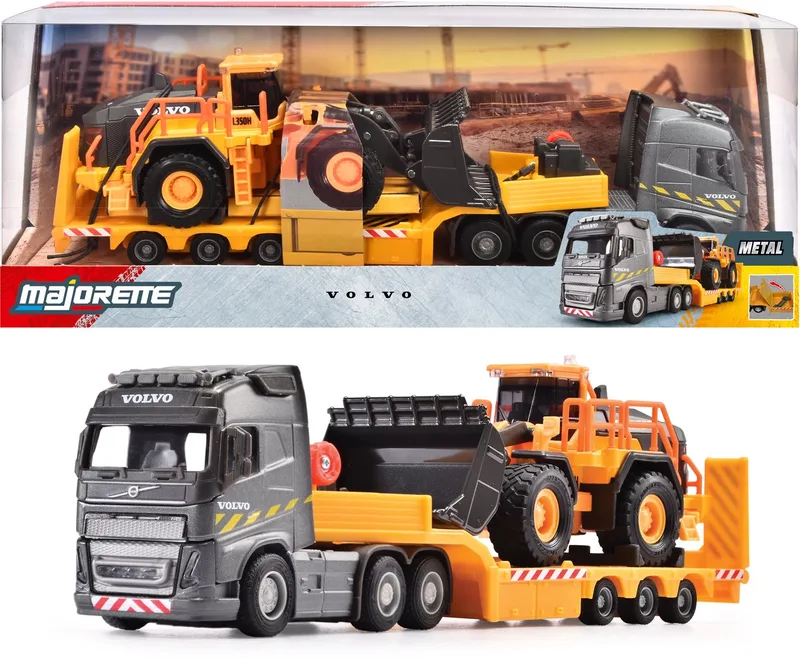 Volvo FH16 Truck met Oplegger en Wiellader by Majorette in Multicolour – product photo