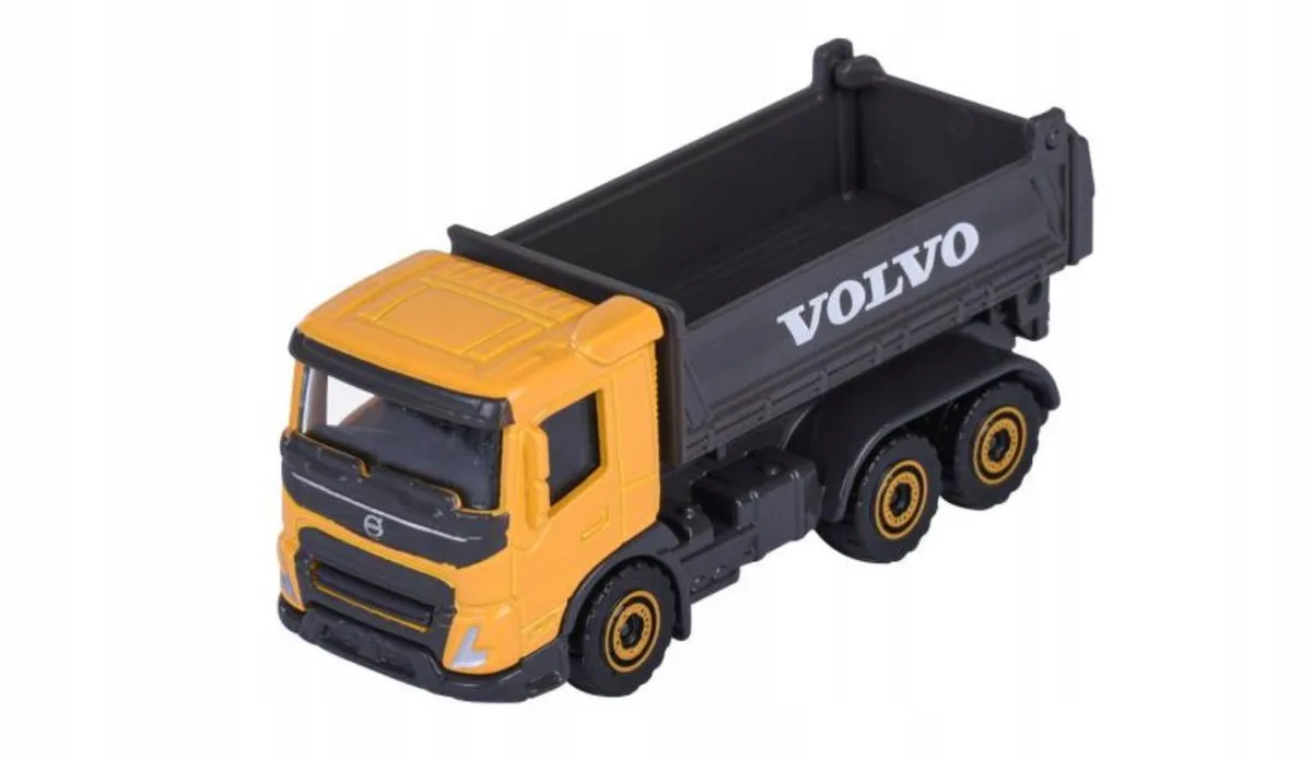Volvo FMX Vrachtwagen Kiepwagen 1:87 Metaal Geel de Majorette en Noir – photo du produit