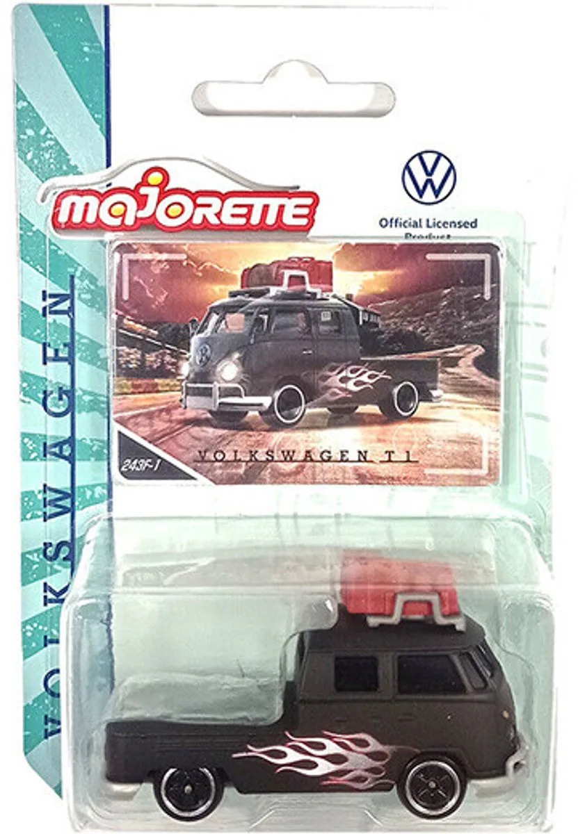 VW T1 PICKUP VW ORGINALS PREMIUM 1:63 VINTAGE fra Majorette i Flame black – produktbillede