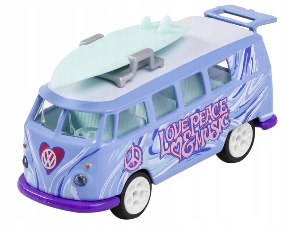 VW Transporter T1 Deluxe 1:64 Nieuw model van Majorette in Blauw – productfoto