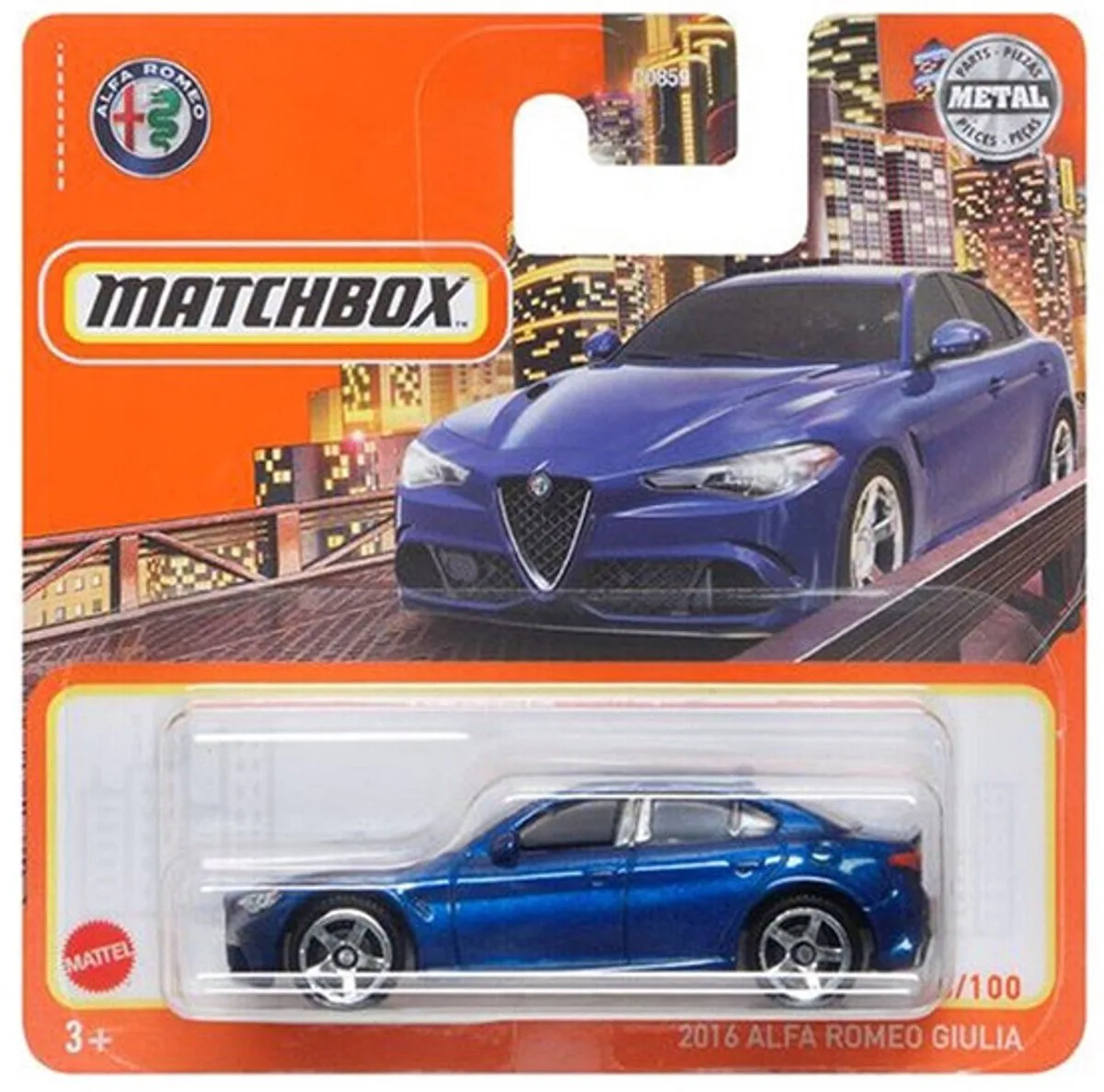 ALFA ROMEO GIULIA 2016 BLUE METALIC 26/100 (1:64) de Matchbox en Bleu metalic – photo du produit