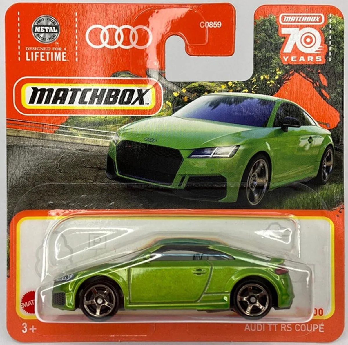 AUDI TT RS COUPE 2-100 METALIC RACING GREEN (1:64) de Matchbox en Racing metalic green – photo du produit